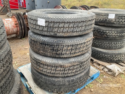 Quantity of (4) Goodyear 295/75R22.5 Tires