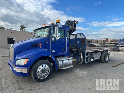2005 Hiab 088-CL 5510 lb Knuckle Boom on 2014 KW T270 4x2 Flatbed Truck with Crane