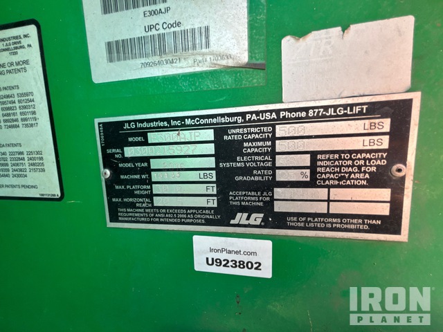 ELEVADOR ARTICULADO 2016 JLG E300AJP