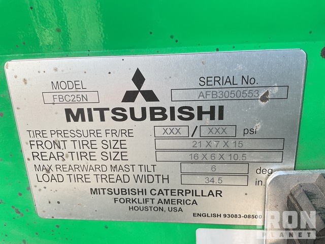 MONTACARGAS ELéCTRICO 2016 MITSUBISHI FBC25N
