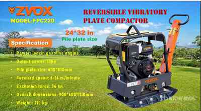 2025 ZVOX FPC220 REVERSIBLE Vibratory Plate Compactor (Unused)