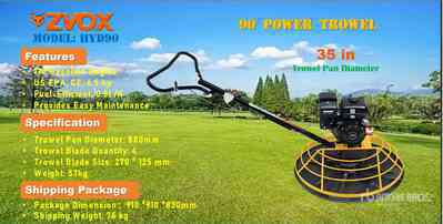 2025 ZVOX HYD90 Power Trowel (Unused)