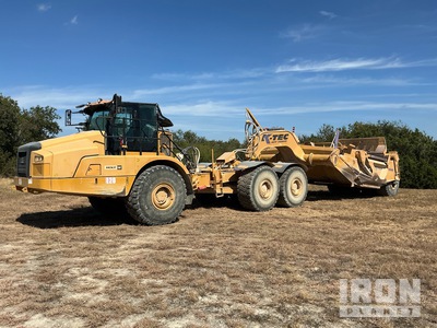 2019 Cat 745 Articulated Truck w/ 2020 K-Tec 1243 Pull Scraper