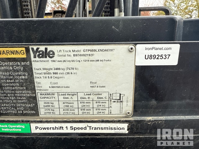 MONTACARGAS 2016 YALE GTP050LXNDAE087