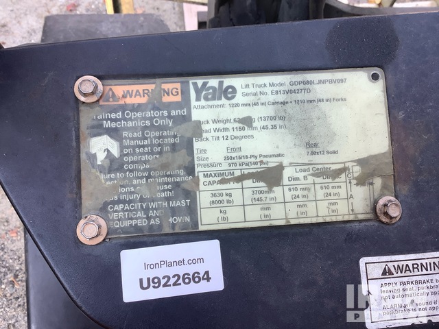 MONTACARGAS 2006 YALE GDP80LJNPBV097