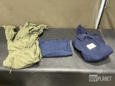 (19) Vehicle Crewman's Coveralls, (46) Pairs of Men's Trousers & Assorted Items