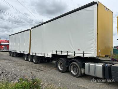 2013 Fruehauf Tri/A B-Double Combination Curtain Side Trailer