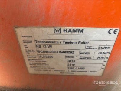 2020 Hamm HD12VV Double Drum Roller