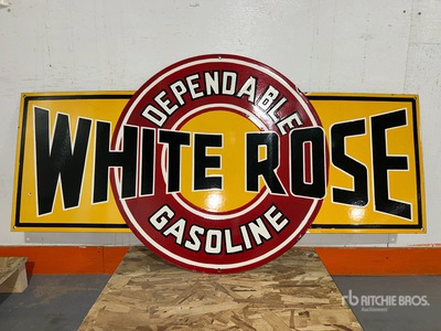 White Rose 4 ft x 2 ft Porcelain Sign Varios, tienda, almacen, consumidor