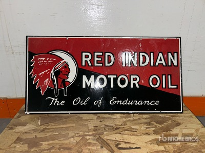 Red Indian 21 in x 11 in Porcelain Sign Varios, tienda, almacen, consumidor