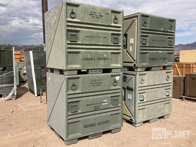 (4) Plastics Research Palcon Pallet Containers