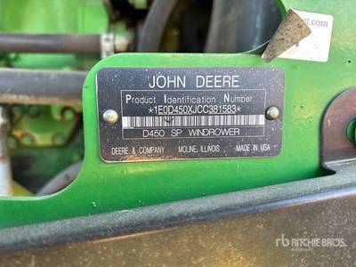 2012 John Deere 450D 35 ft Swather Windrower