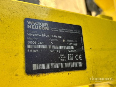 2020 Wacker BPU3750 Vibratory Plate Compactor