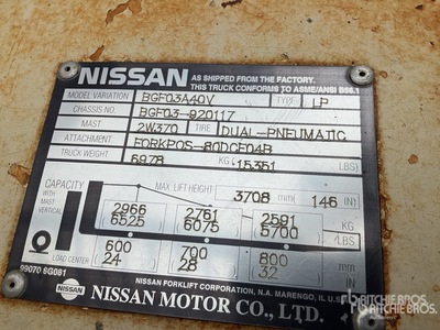 1996 Nissan BGF03A40V Forklift