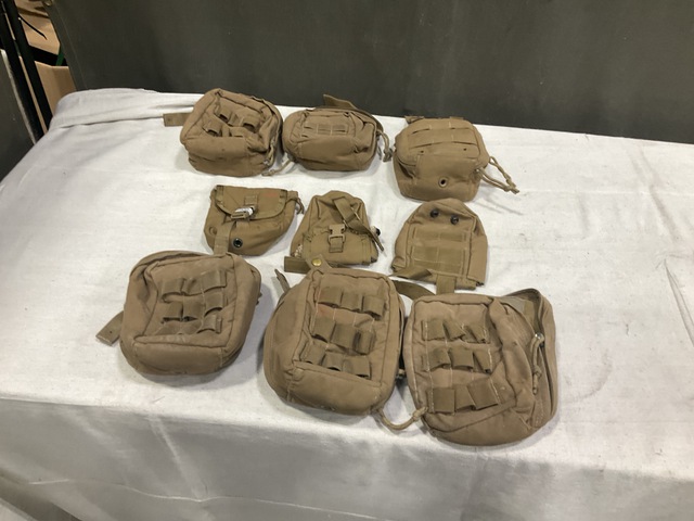 (52) Pouches, (26) Bandoleers, (10) Entrenching Tools & Assorted Items