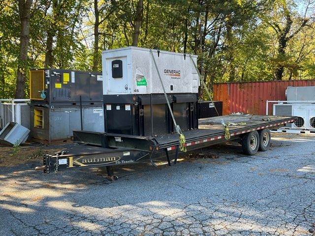 2016 Generac MMG45iF4 30 kW Skid-Mounted Generator Set w/ T/A Flatbed Trailer