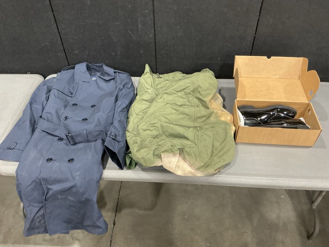 (6) All-Weather Coats, (11) Duffel Bags & Assorted Items