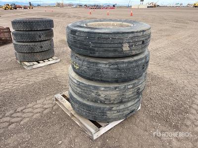 Quantity of (4) (2) 295/75R22.5, (2)-315/80R22.5 Tires