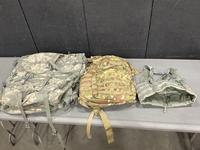 (50) Fighting Load Carriers, (6) Medium MOLLE Rucksacks & Assorted Items