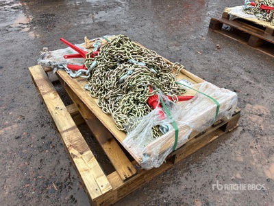 Quantity of (5) 2025 Suihe BC-5400 5400 lb Ratchet Binders & (10) 20 ft Chains (Unused)
