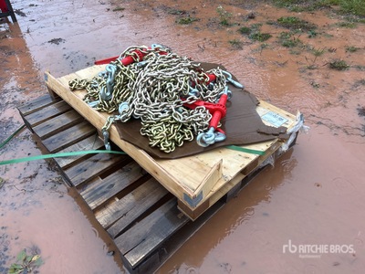 Quantity of (5) 2025 Suihe BC-5400 5400 lb Ratchet Binders & (10) 20 ft Chains (Unused)