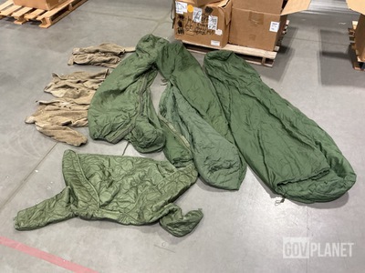 (12) Cold Weather Jackets, (8) Sleeping Bags & Assorted Items
