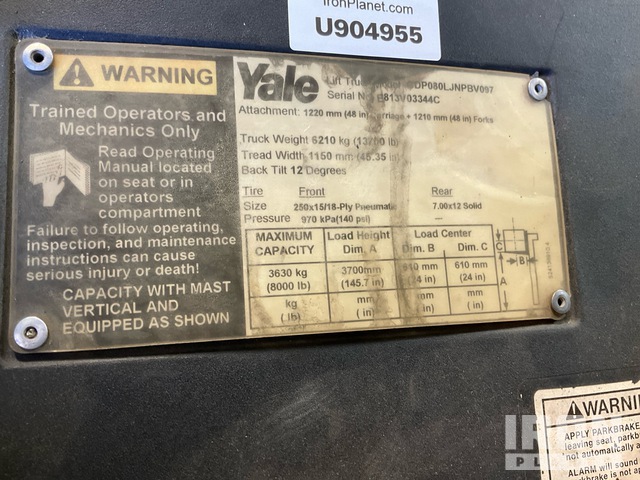 MONTACARGAS YALE GDP080LJNPBV097