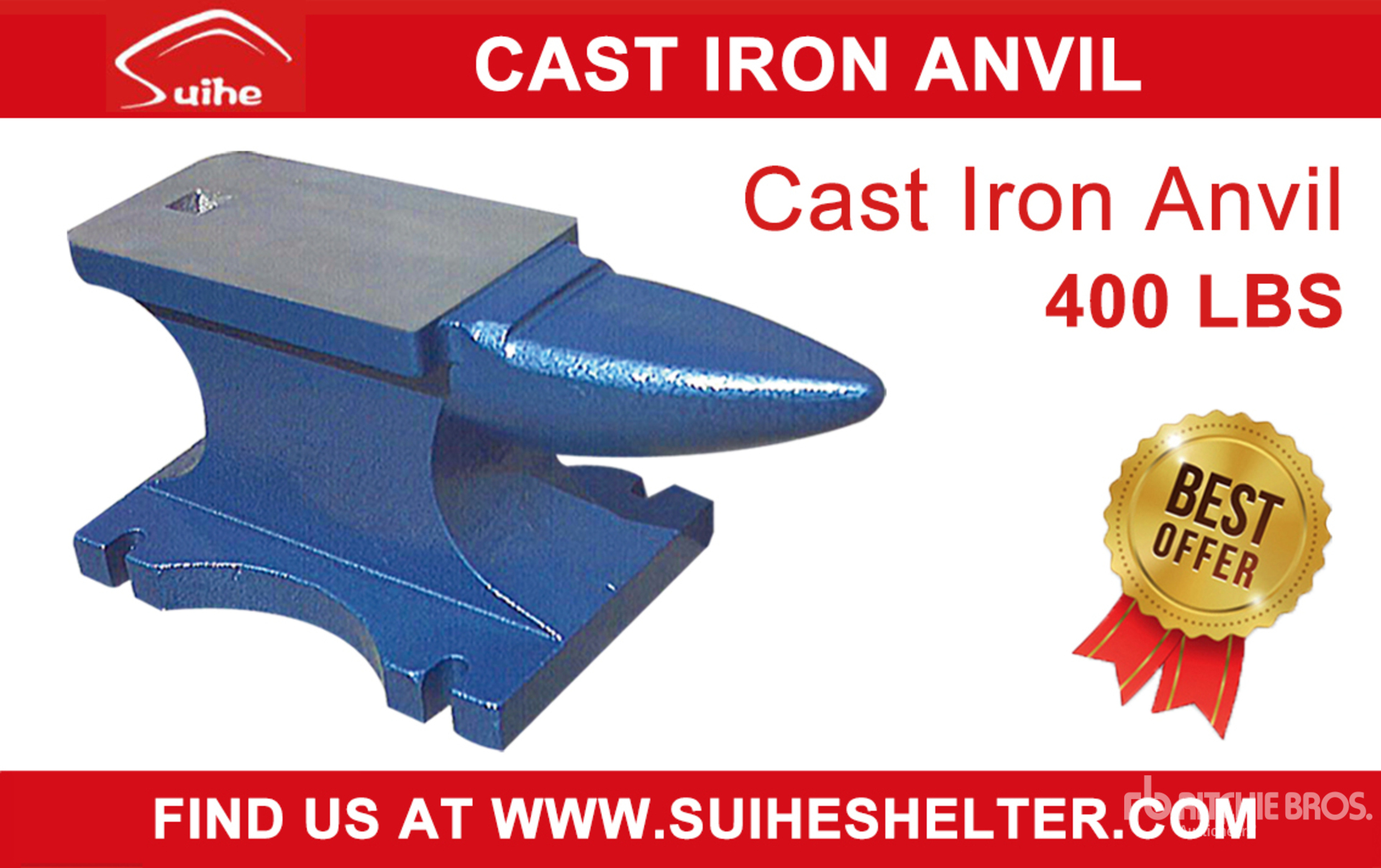 2025 Suihe A400 400 lb Cast Iron Anvil (Unused)