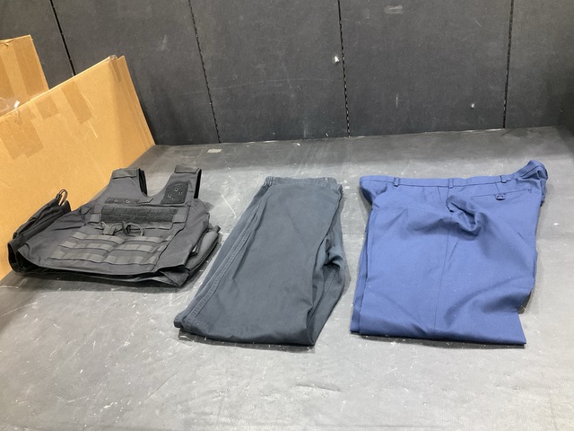 (52) Pairs of Food Service Uniform Trousers, (6) Raid Vests & Assorted Items