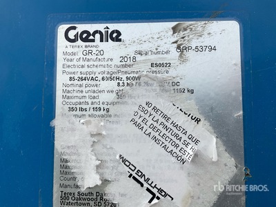 2018 Genie GR-20 Vertical Mast Lift