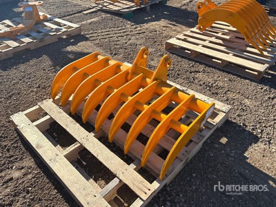 2025 GIYI 43 in Excavator Rake - Fits Cat 305 (Unused)