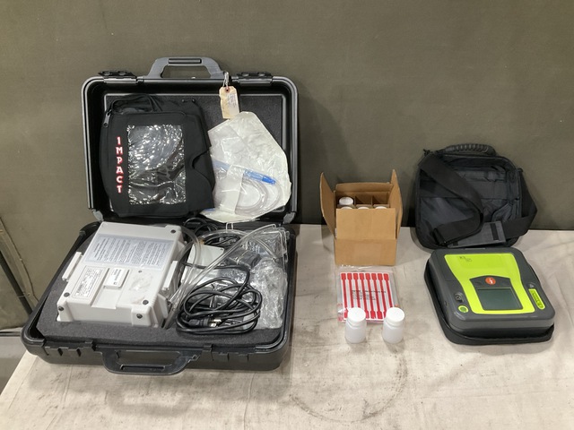 (10) Specimen Collection Kits, (1) Defibrillator & Assorted Items