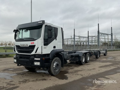 Iveco Trakker 380 6x4 Sleeper c/w Schmitz Cargobull SCB D2 container trailer (V04-8) Container Truck