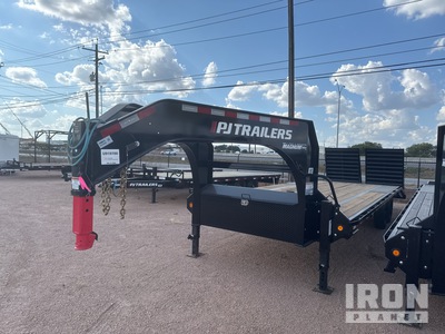 2025 PJ 25 ft T/A Gooseneck مقطورة مسطحة