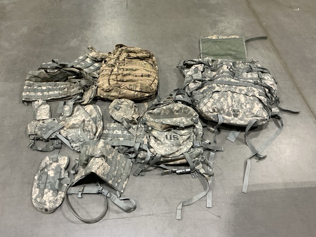 (6) Large Field Pack Sets, (2) Medium Rucksacks & Assorted Items