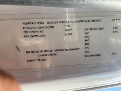 2021 Freightliner M2 6x4 Camion de Volteo / T / A-kiepwagen