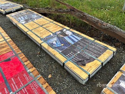Quantity of (150) 12ft X 3ft 5,400 SQFT Black Steel Siding Roofing (Unused)