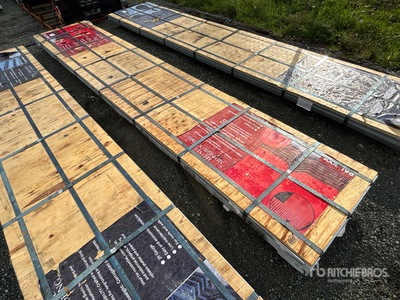 Quantity of (100) 16ft X 3ft 4,800 SQFT Red Steel Siding Roofing (Unused)