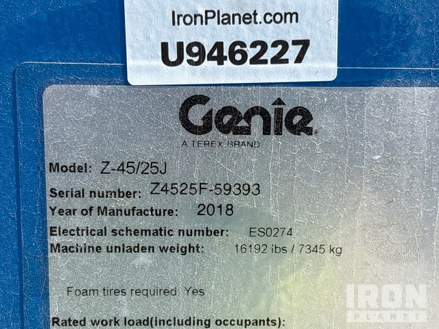 ELEVADOR ARTICULADO 2018 GENIE Z4525J