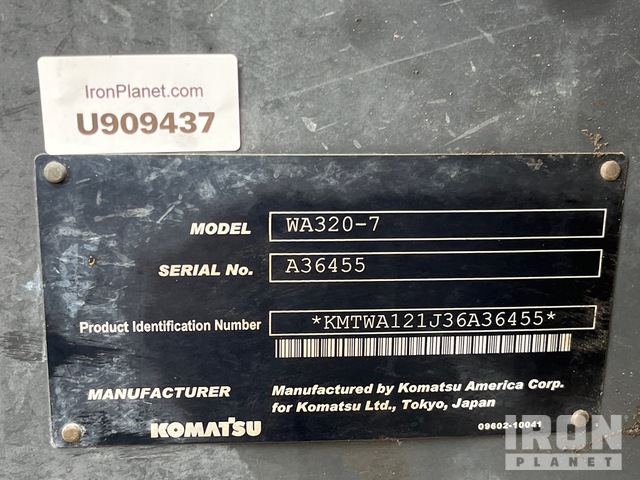 CARGADOR FRONTAL 2015 KOMATSU WA3207