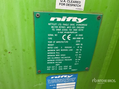 2016 Nifty-Lift HR28 Plataforma Elevadora Articulada