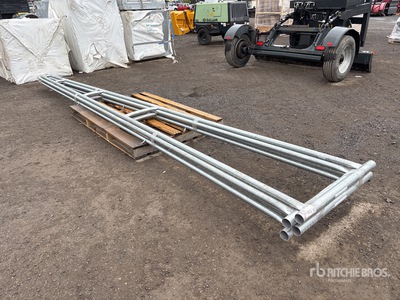 Quantity of (4) 18 ft Galvanized Steel Fence Gates (Unused)