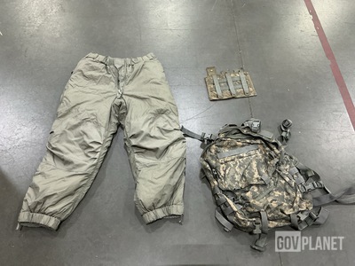 (8) Assault Packs, (5) Pairs of Extreme Cold Weather Trousers & Assorted Items