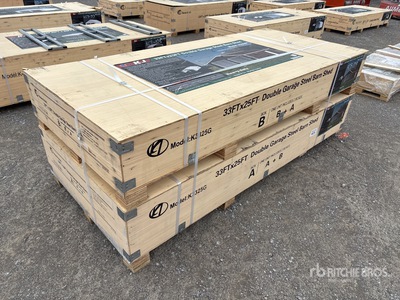 2025 KJ K3325G Double Garage Metal Edificio de almacenaje (Unused)