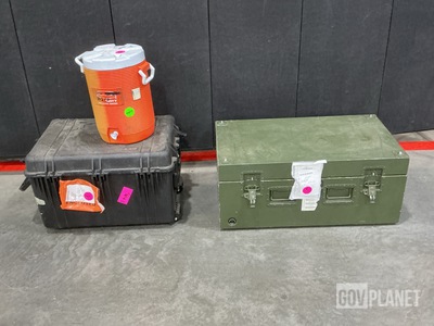 (12) Assorted Storage Cases & (1) Water Cooler