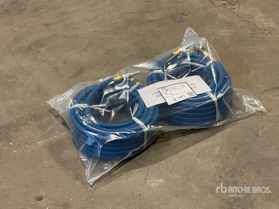 Quantity of (2) 15 meter Air Hoses c/w PCL Safeflow Coupler Manguera