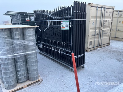 2025 KJ K0720-6 20 ft x 7 ft Wrought Iron Bi-Parting Driveway Gate (Unused)