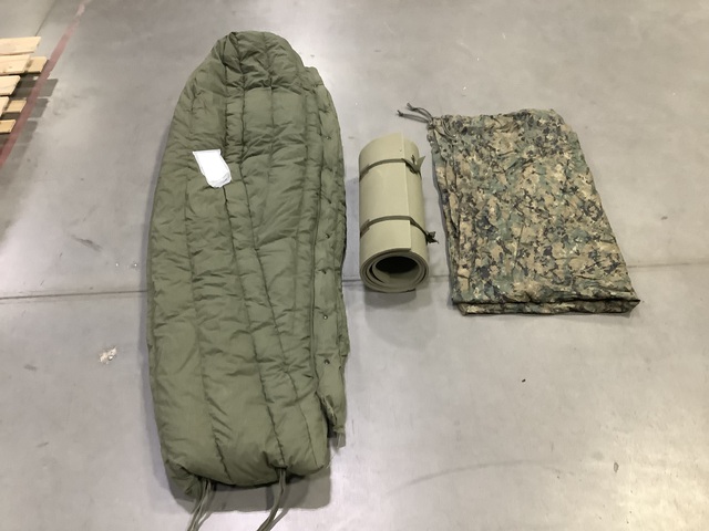 (9) Tarpaulins, (3) Sleeping Bags & (6) Sleeping Mats