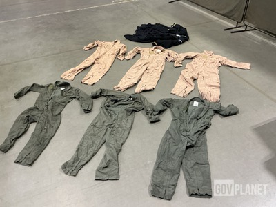(16) Pairs of Assorted Flyer's Coveralls, (1) Men's Overcoat & Assorted Items