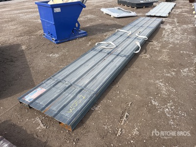 Quantity of (20) 20 ft x 3 ft Grey Metal Roof Panels (Unused)